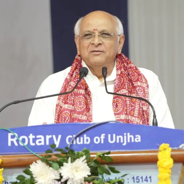 Gujarat CM Lays Foundation for Menaba Rotary Multi-Speciality Hospital in Unjha