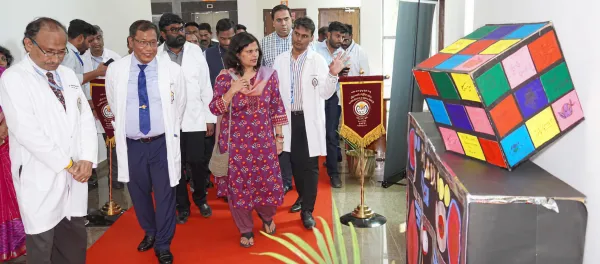 Union Health Secretary Reviews Key Facilities at AIIMS Mangalagiri