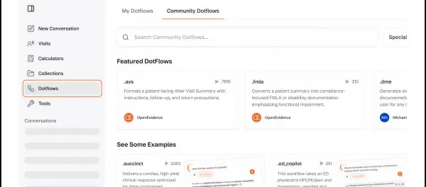 OpenEvidence Introduces Dotflows to Personalize AI Workflow for Clinicians