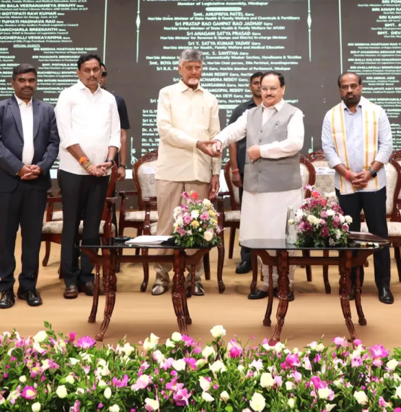 Union Minister  Nadda & CM Naidu Unveil INR 249 Cr Healthcare Infrastructure in Andhra Pradesh